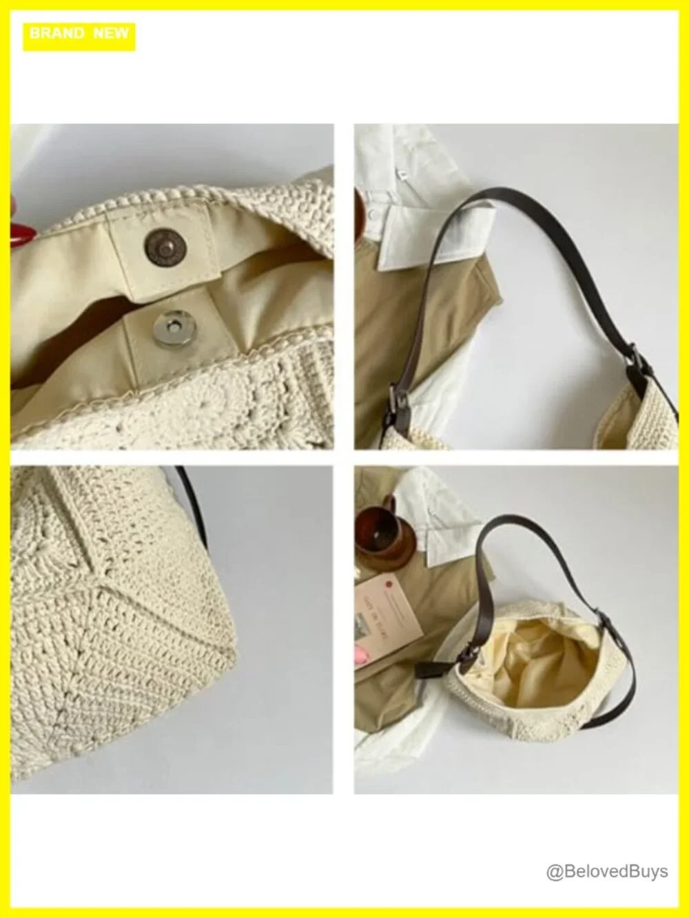 Crochet Bohemia Macrame Hobo Shoulder Bag Summer Beach Tote Purse
